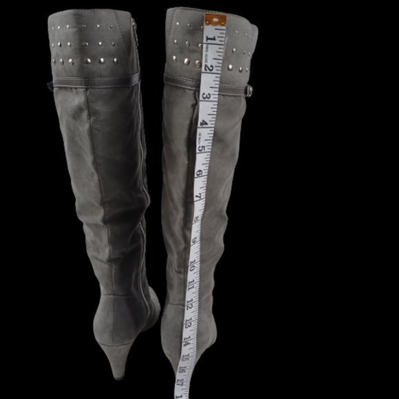 Women's Bella Vita Grey Knee High Heeled Boots sz 7.5 - Picture 4 of 10